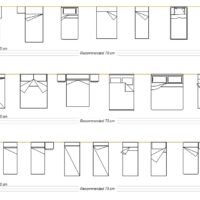 beds plan view CAD blocks with clearance dimensions metric and imperial