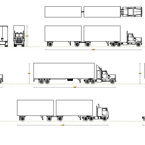 heavy duty truck CAD blocks with articulated lorries semi trailers rigid trucks and tractor units